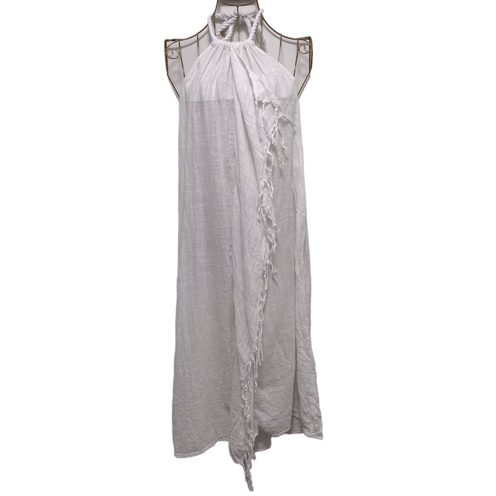 Aerie Swim White Cover Up Halter Neck Boho Fringe Lightweight Size XS / S